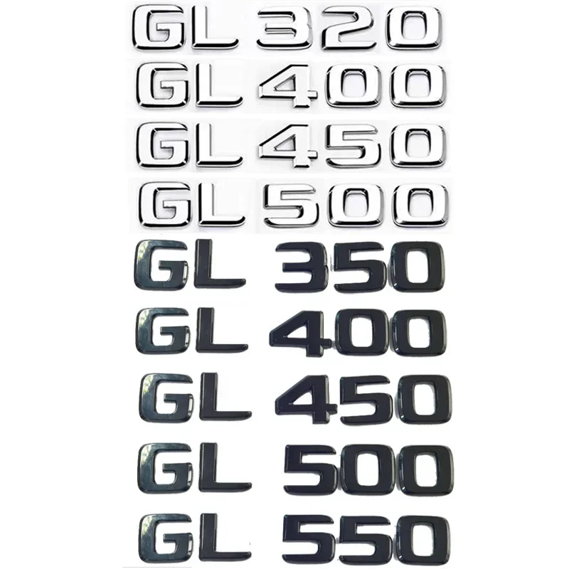 

ABS Car Trunk Letters Logo Emblem Badge Decals Sticker For Mercedes Benz GL Class GL350 GL400 GL450 GL500 GL550 GL320 X166 X164