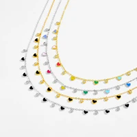 ANDYWEN 925 argent Sterling or bohême CZ arc-en-ciel coeur breloque collier ras du cou 2023 printemps noël bijoux pour les femmes fête 3