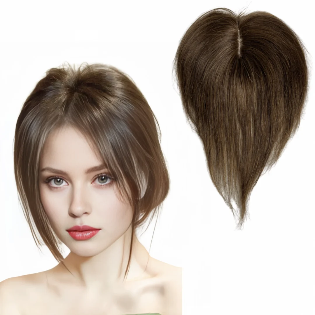 Human Hair Toppers 10inch Human Hair Toppers for Women with Clips