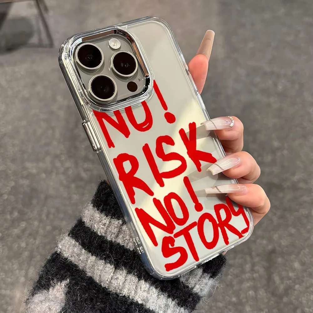 No Risk No Story Transparent Soft Phone Case - Flexible and Protective Cover Design