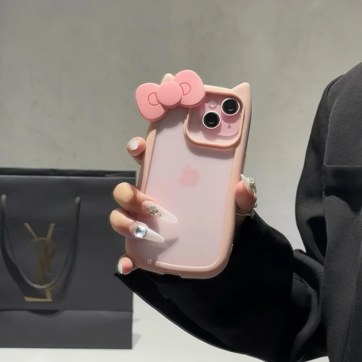 3D Cat Ear & Bowknot Phone Case