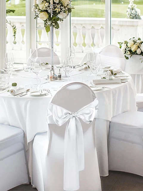 Satin Chair Sashes Gold Satin Chair Sashes Chair Decorative for Wedding Reception Party Hotel Home Kitchen Decoration