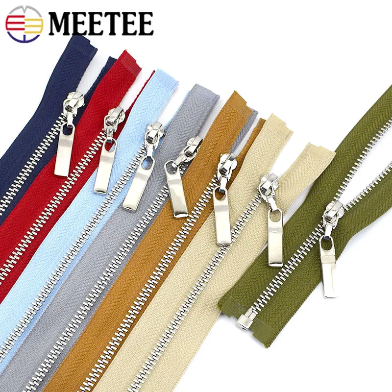 

5/10Pcs 3# Metal Zipper 40-70cm Open-end Zippers DIY Handbag Jacket Clothes Repair Kit Auto Lock Zip Sewing Craft Accessories