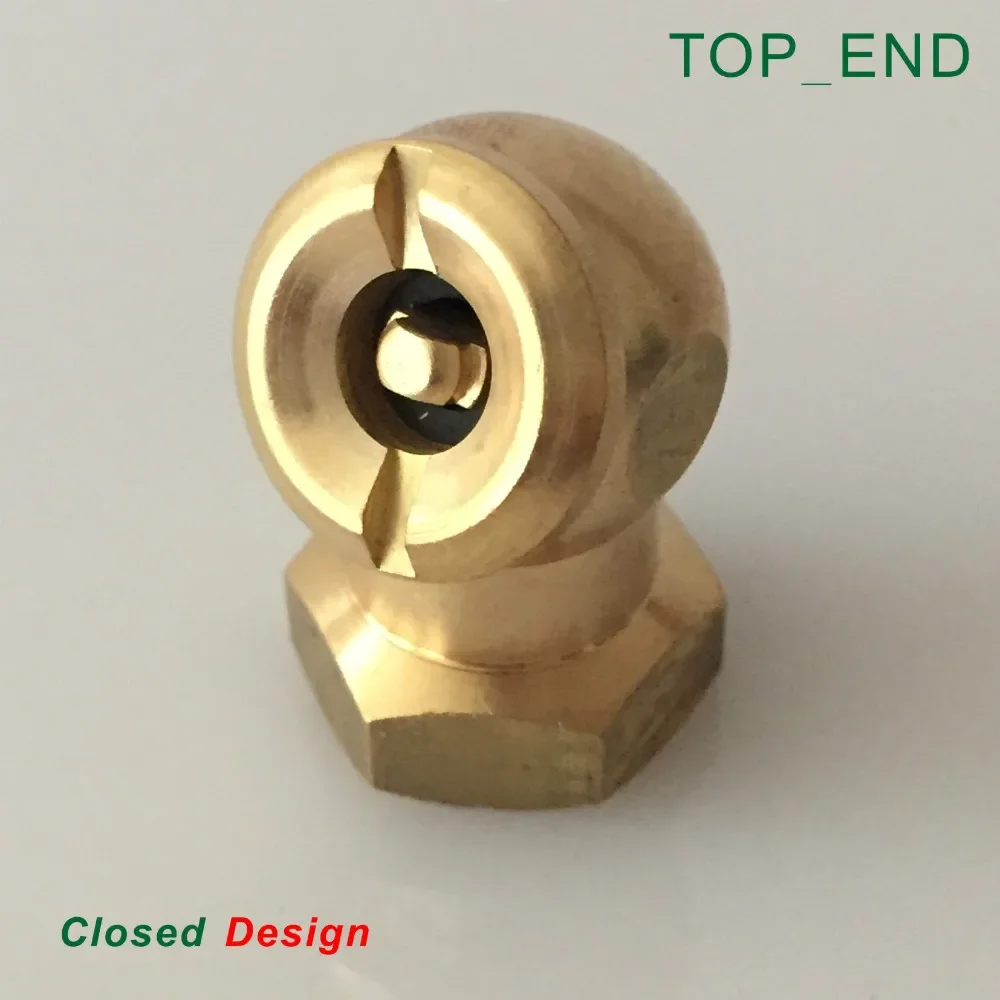 

1/4" Ball Foot Brass Air Chuck,Closed Design,Original Brass,1/4"NPT Female Thread,Dual Air Chuck,Inflator Gauge Fitting