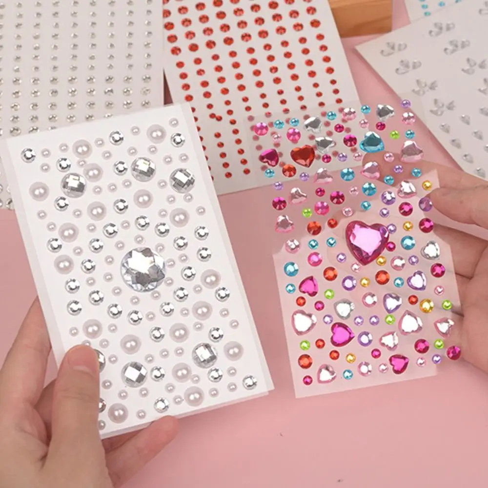 

Shell Rhinestones Face Jewelry DIY Disposable Diamond Tattoo Stickers Face Makeup Decor Acrylic Sticker Drill Phone Stickers