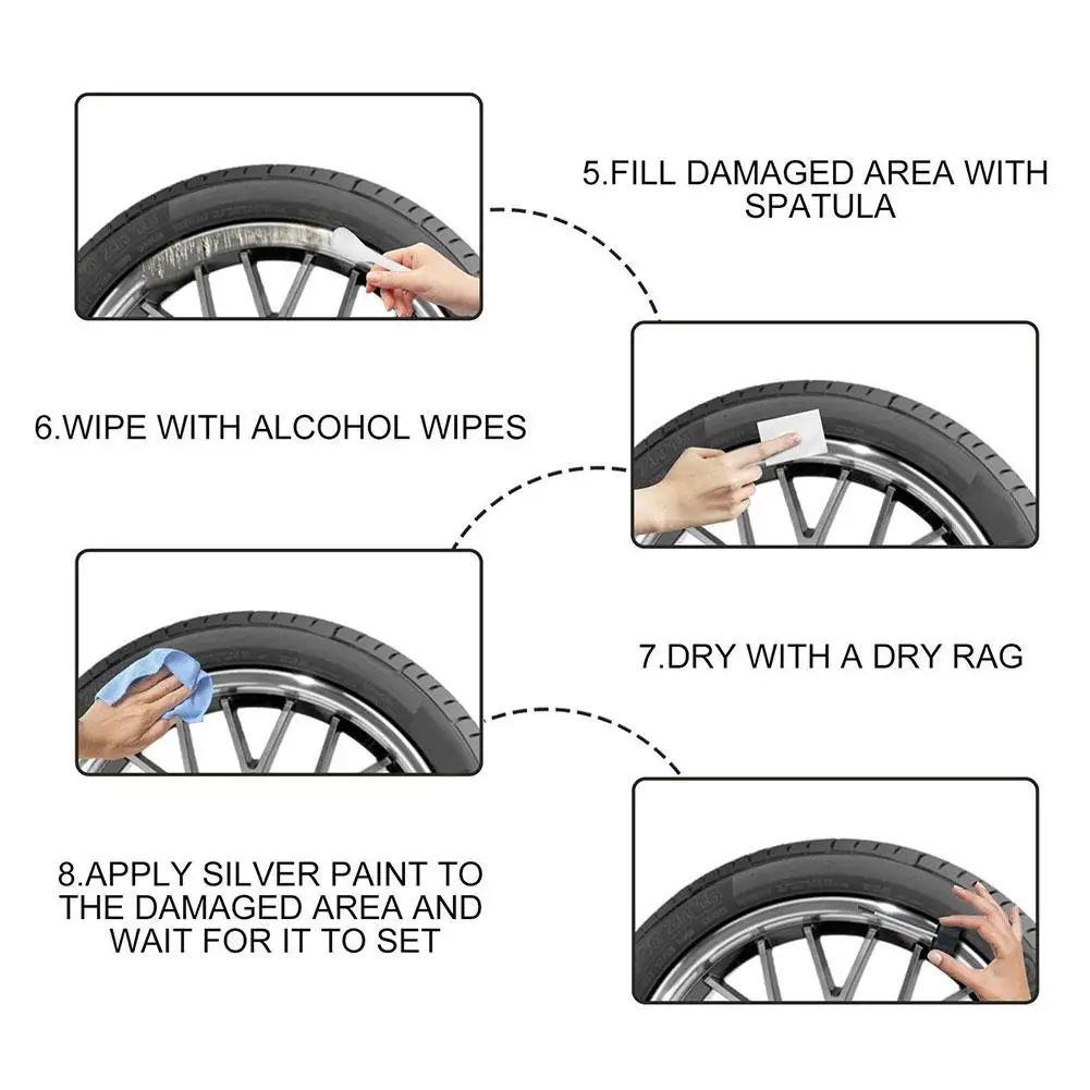 1 Pcs Universal Alloy Wheel Rim Scratch Repair Kit For Car Scratch Fix Quick Auto Paint Surface Repair Paint Scratc A6O5
