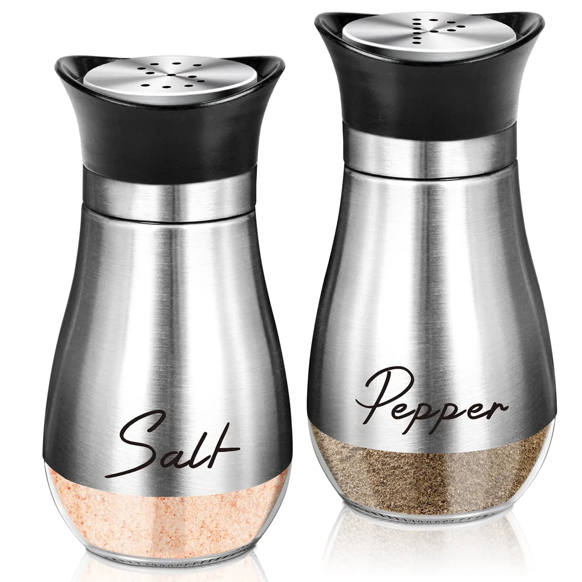 Stainless Steel and Glass Seasoning Bottle Set 1Set/2pcs Perfect for Barbecue Pepper Salt and More Kitchen Supplies