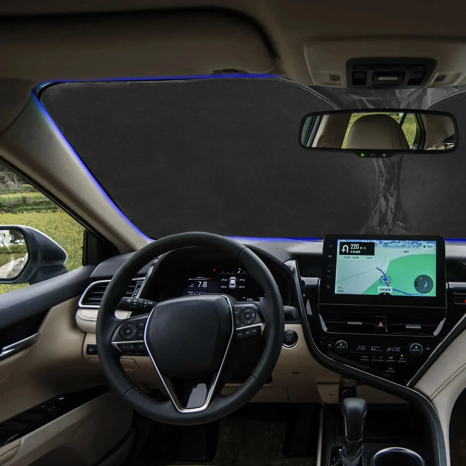 Car Sun Visor Shade 1PCS Front Windshield Internal Sun Visor Folded Stored Block Ultraviolet Rays
