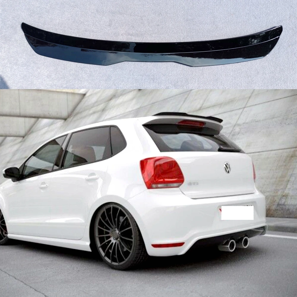 Per Volkswagen Polo Aw Mk5 Mk6 Spoiler Lip Plastica Abs Nero Lucido Per Vw Polo Aw Gti R-Line 2012 - Up Ala Del Tetto