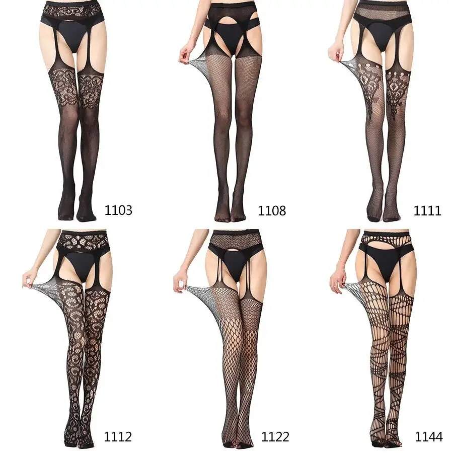 Hot Sexy Erotic Lingerie See Through Open Crotch Pantyhose Tights Women Fishnet Mesh Crotchless Suspenders Stockings Sex Costume sexy lingerie,women tights