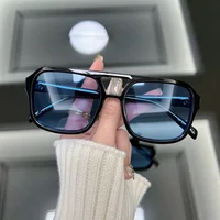 Lunettes de soleil carrées vintage pour femmes, lunettes de soleil rétro à grande monture, transparentes, bonbons, lunettes de créateurs, marque de mode 6