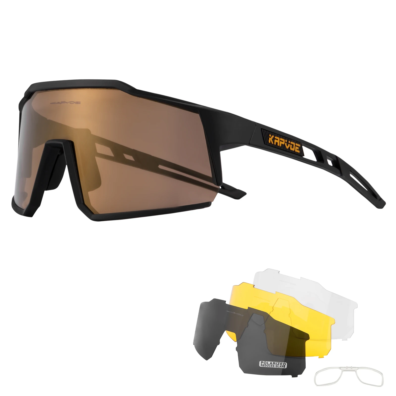 Lunettes De Cyclisme Photochromiques KAPVOE K410 - Monture TR90, Branches Réglables, UV400, Avec Sac Et Accessoires