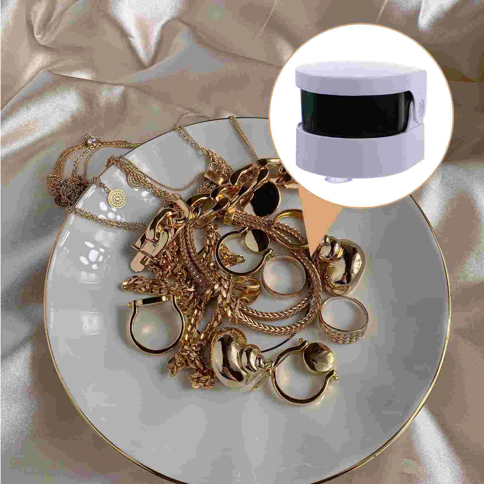

Smart Mini Cordless Ultra Sonic Cleaner Bath for Cleaning Coins Jewelry Dentures Intelligent Control Cleaner (White)