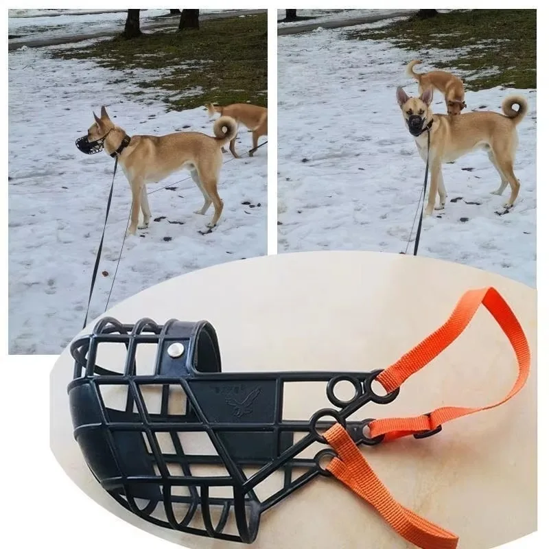 Adjustable Dog Muzzle Plastic Mask Anti-Barking Bite Mouth Cover for Small/Medium/Large Greyhound-Random Colors dog muzzle