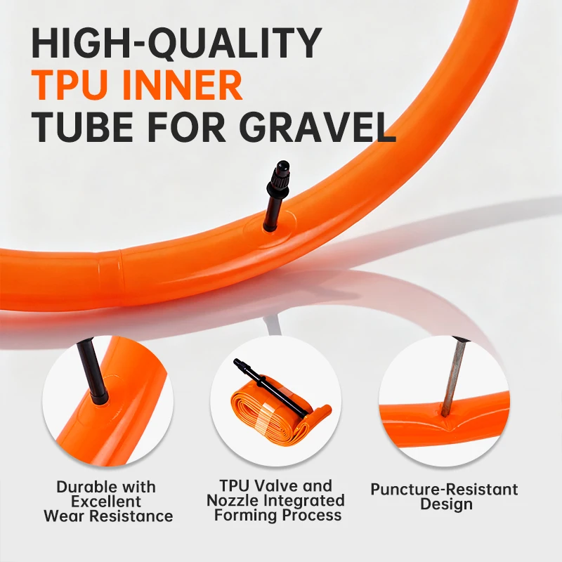 Ultralight Puncture-Resistant Road Bike TPU Inner Tubes with French Valve - 2 Pack