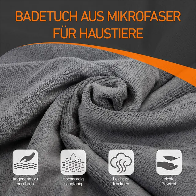 Dog Bathrobe Towel 2 in 1 Adjustable Magic Tape Fast Dry Robe Super Absorbent Pet Wear for Small Medium Sized Dogs After Bathing 3