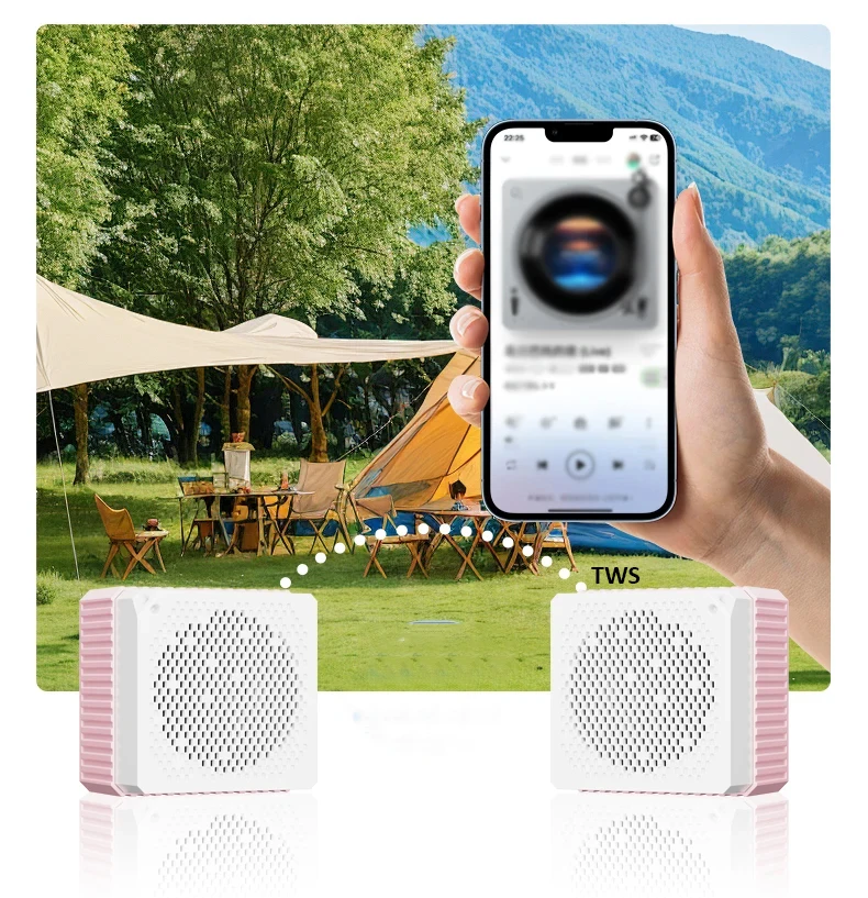 Portable Mini Speakers Bluetooth 3D Stereo HiFi Sound Wireless TWS Speaker Outdoor Waterproof Portable Player Box with Lanyard