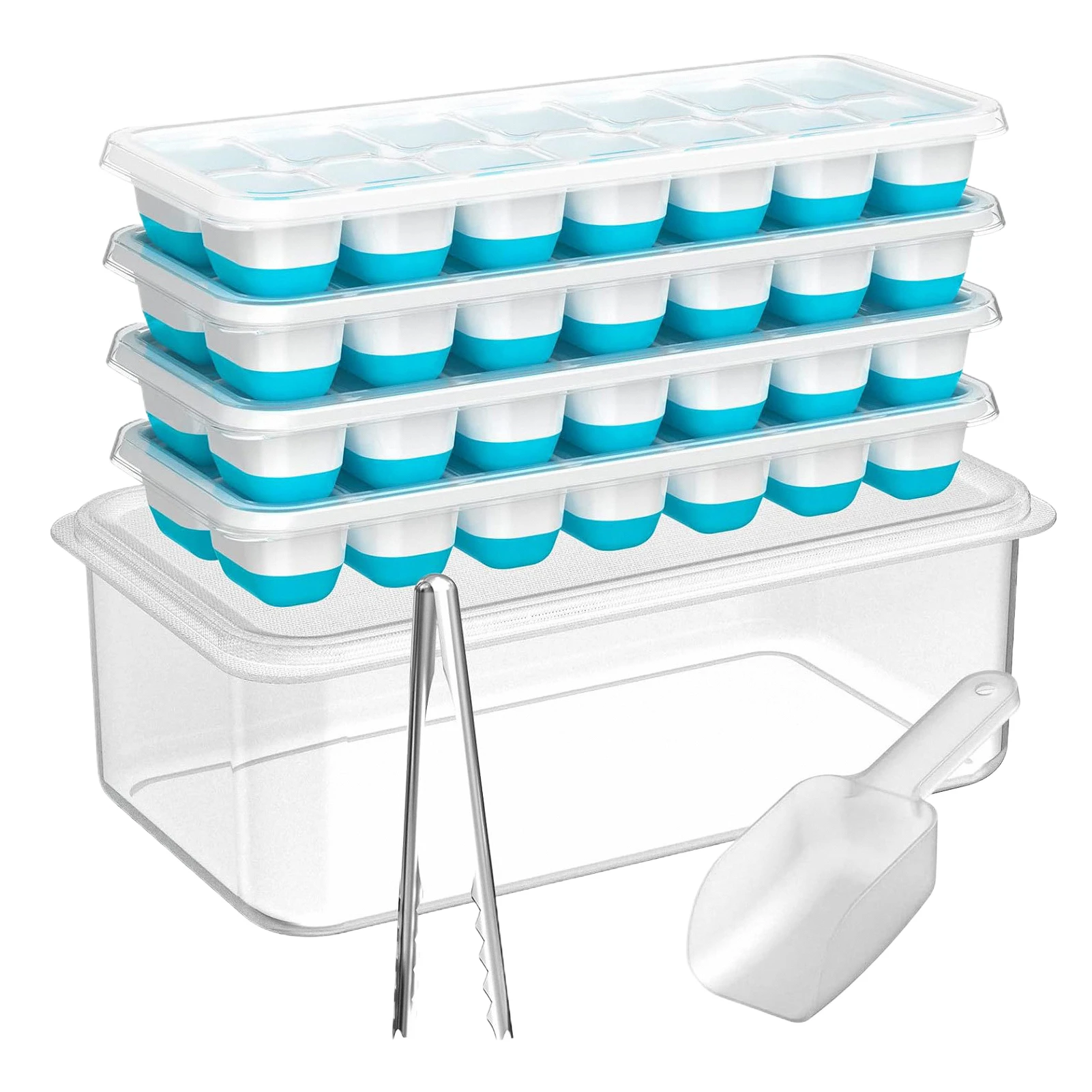 Freezer Safe Ice Cube Mold Easy To Tray With Removable Lid Silicone Trays Easy Ice Removal