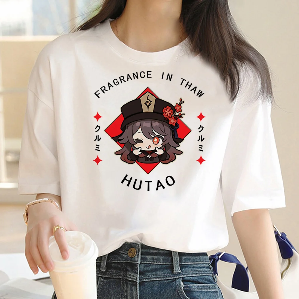 

Genshin Impact t shirt women anime graphic Y2K t-shirts female streetwear funny manga clothes