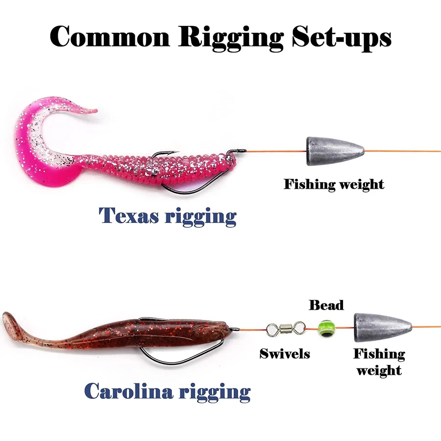 Soft Plastic Texas Rig Weedless 10