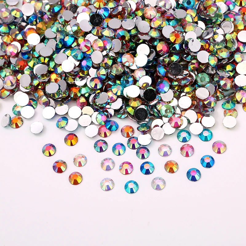 

Flatback Crystal стразы AB Silver bottom Resin Mix Colors Non hotfix Rhinestones in Bulk Package Plastic Nail Art Strass Garment