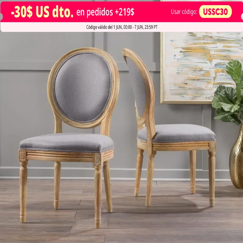 

Home Fabric Dining Chairs, 2-Pcs Set, Light Grey Kitchen Chair