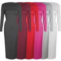 Sexy Extended Black Long Sleeve round Neck Dress Women's Clothing Comfortable Fit Maxi Dress Elegant Chic Style from Mainland Ch
