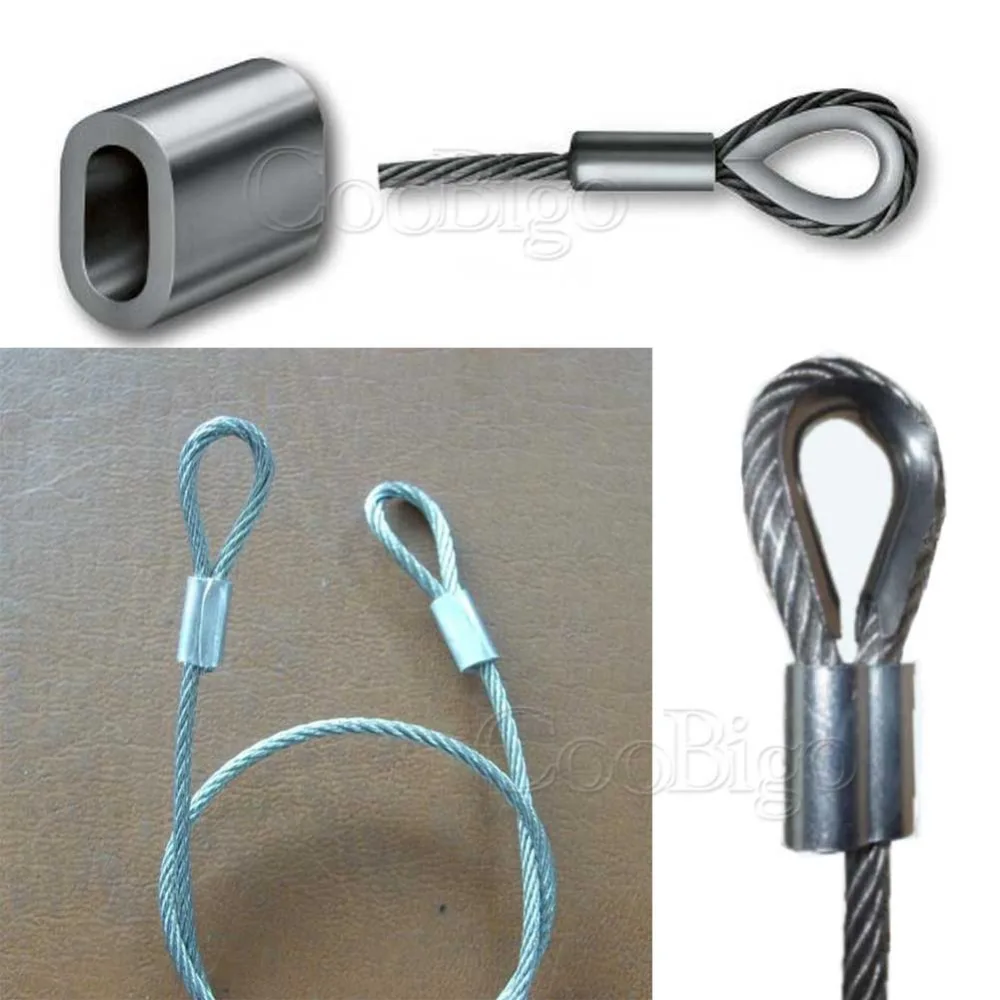 Cord Lock Stopper Detachable Stopper Cord Lock Cord Stopper Cord End Lock 50pcs M1~M8 Cord Lock Stopper Crimps Sleeves Cable Ferrule Stop Aluminum for Snare Wire Rope Clip Fittings Hardware Accessories