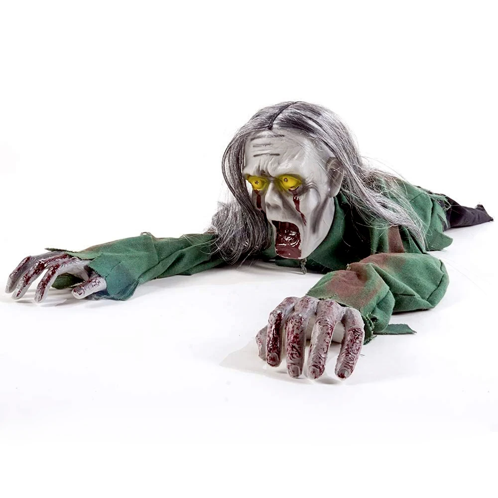 

Halloween Electric Crawling Ghost Glowing Bloody Zombie with Horror Sound Haunted House Prop Halloween Outdoor Yard Decoration