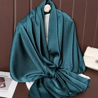 Solid Color Luxury Fashion Women Hijab Scarf Long Silk Soft Comfortable Scarves Shawl Muffler Neckerchief Outdoors Bandanna Lady 2