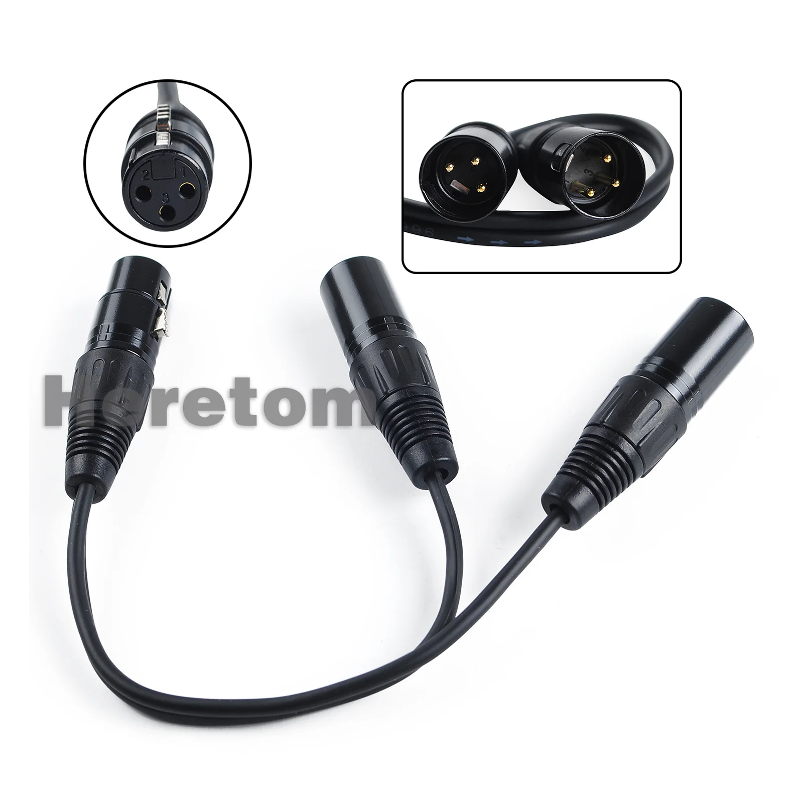 3-Pin Xlr Femmina A Doppio 2 Maschio Y Splitter Mic Dj Cable Adapter 16 Awg Extension Per Microfono Lettore Dvd
