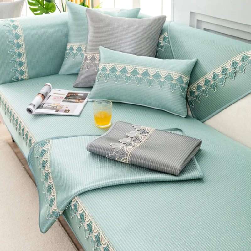 

Ice Silk Sofa Covers L Shape Corner Sofa Covers for Living Room Modern Sofa Chaise Cover Lounge Cover Non Slip Couch Towel Cover