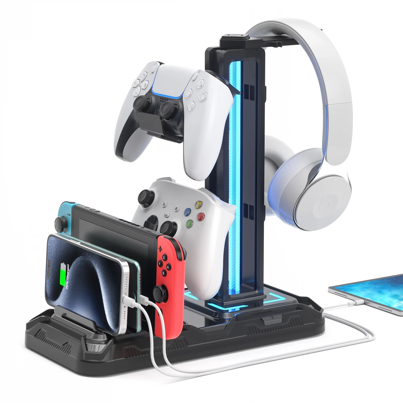 Headset Stand with Phone Holder Detachable Controller Holder with