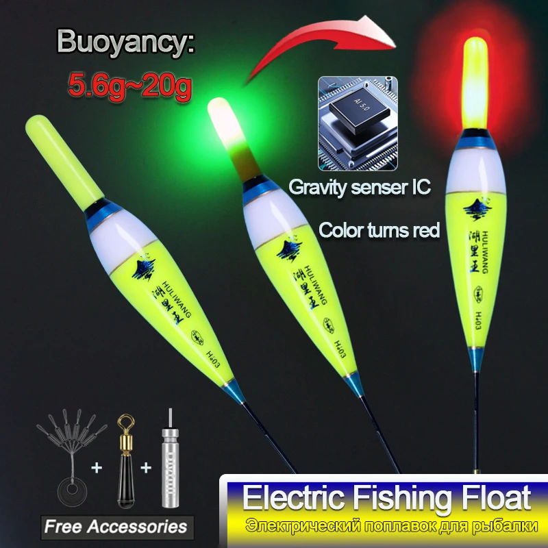 Fishing Floats Smart IC Gravity Sensor Color Change Electric LED Luminous Rock Fishing Accessories