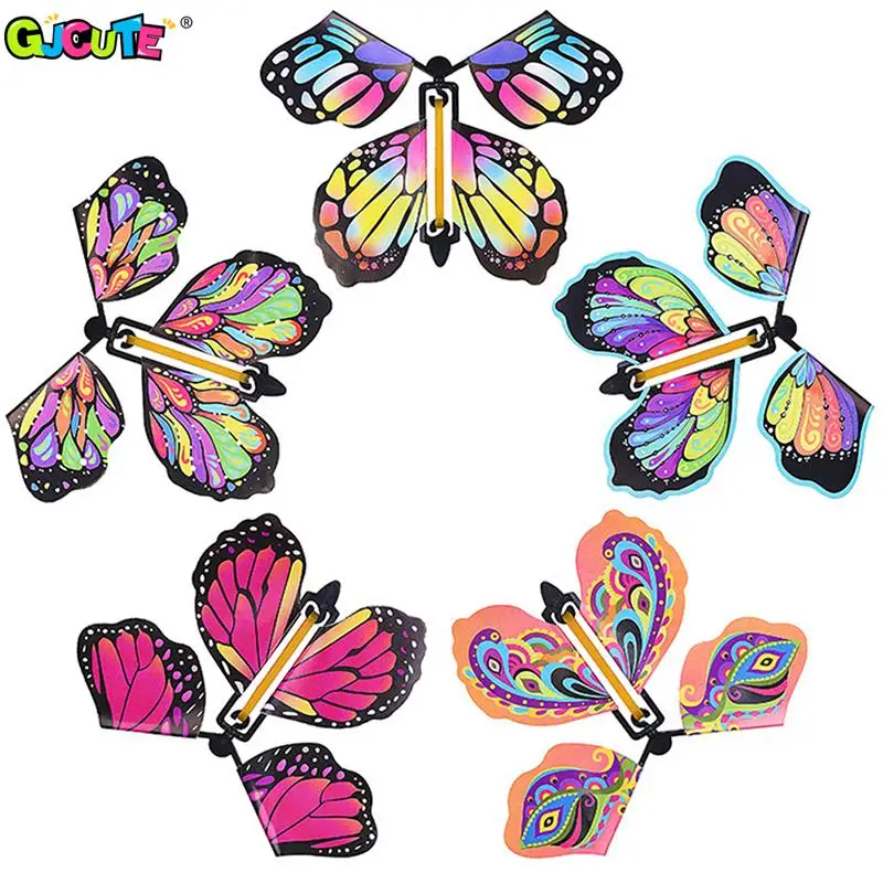 

10Pcs Flying In The Book Fairy Rubber Band Powered Wind Up Butterfly Toy Great Surprise Gift Magic Tricks Funny Joke Toys