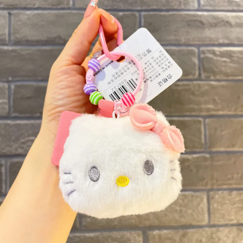 

Sanrio cartoon characters creative Kuromi coin wallet mini student storage Hello Kitty plush hanging bag pendant key chain Gift