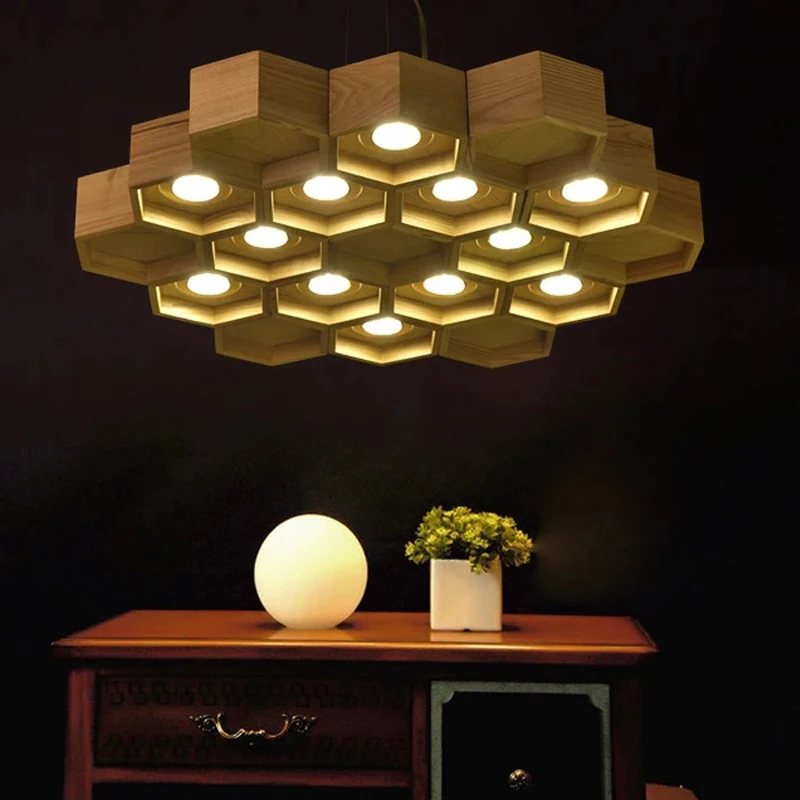 

LED Nordic Wooden Acryl Honeycomb LED Lamp LED Light.Pendant Lights.Pendant Lamp.Pendant light For Dinning Room Foyer Bedroom