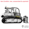 Aoue-850K LESU 1/14 RC Metal Hydraulic Bulldozer Black Tracks Construction Truck Dozer Light System Unpainted Kits Model TH22775 4