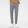New Checkered Fashion Europe and the United States Style Men's Pants Business Casual Travel Slim Pants Comfortable and Versatile 3