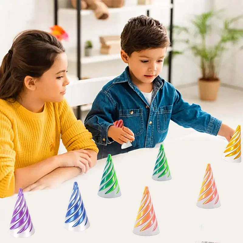 3d Cone Shaped Spiral Rotating Game Screw Stress Reducing Passthrough Sculpture Vortex Thread Illusion Ornaments Home Decoration ornament crafts resin ornaments miniature ornament resin crafts resin wedding buttons mini stress relief toy