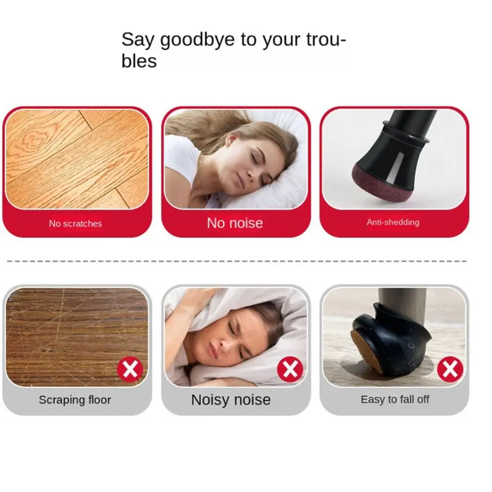 Non-Slip Felt Bottom Chair Leg Floor Protectors with Noise Reduction