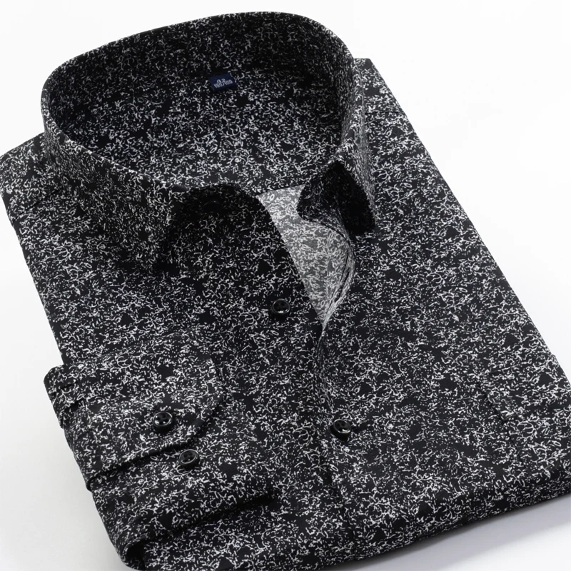 Men's Floral Print Shirt Spring Casual Loose Long-sleeved Shirt 5XL 6XL 7XL 8XL 9XL 10XL cotton shirt,long sleeve shirt,men casual shirt