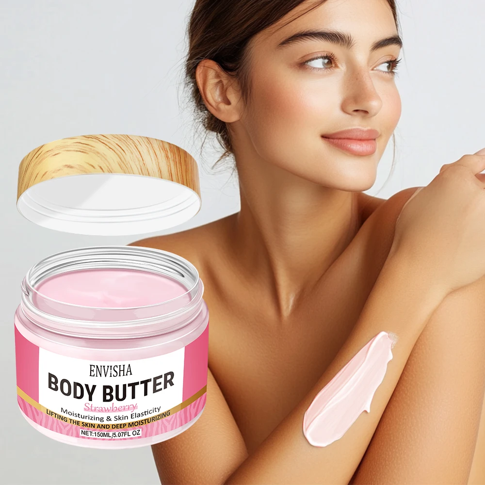 Skin Care Strawberry Face Body Butter Lotion Cream Whitening Deeply Moisturizing Brightening Remove Melanin Elasticity Lifting 3
