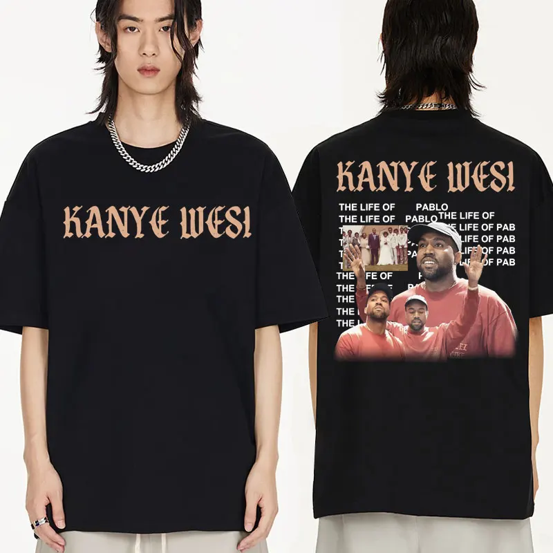 

Kanye West T Shirt THE LIFE OF PABLO Music Album Graphics T Shirts Men's Women's Vintage Hip Hop Short Sleeve T-shirts Clothing