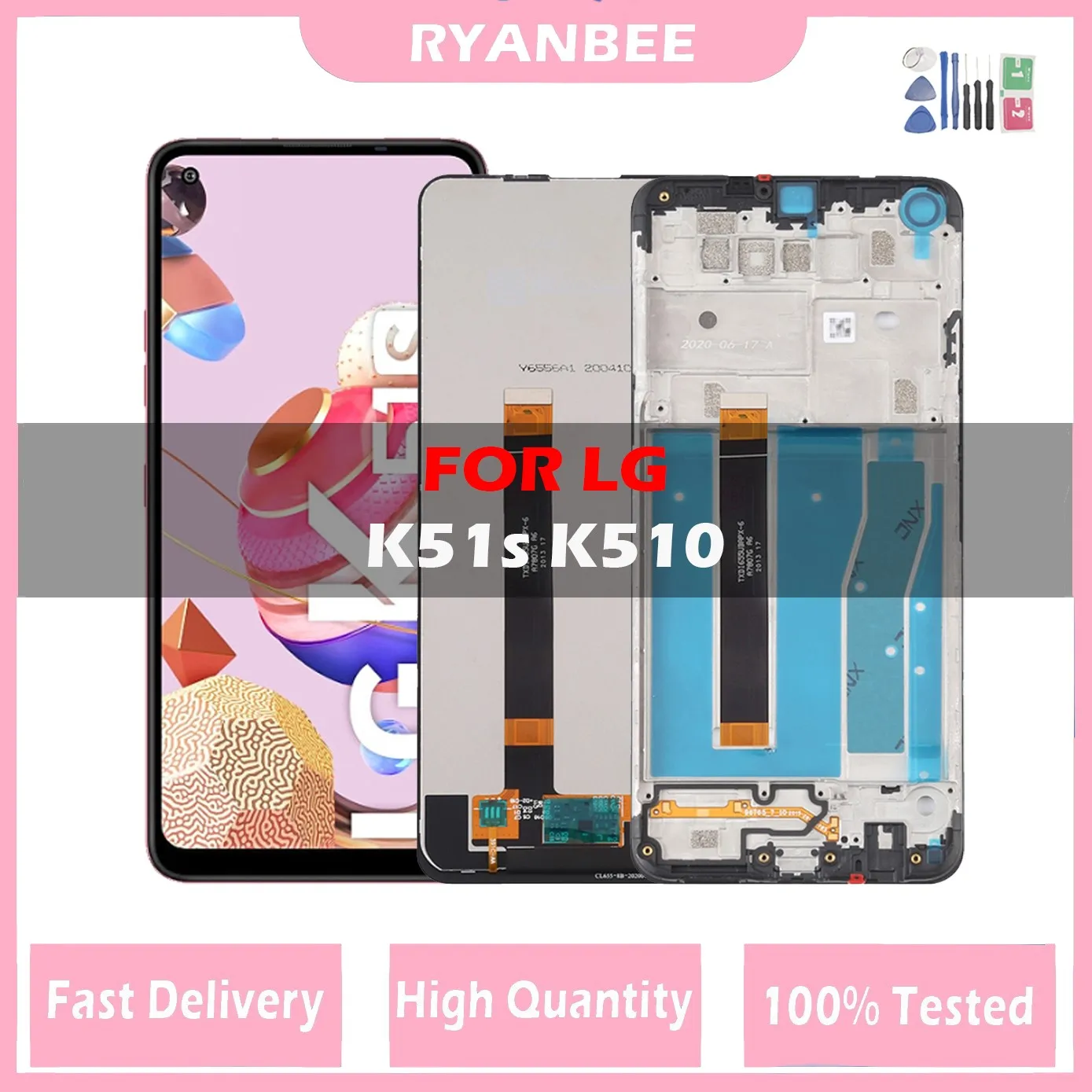 DISPLAY LG K51S LMK510 SCHERMO SCHERMO FRAME PARI A ORIGINALE LCD Touch Vetro - Foto 6