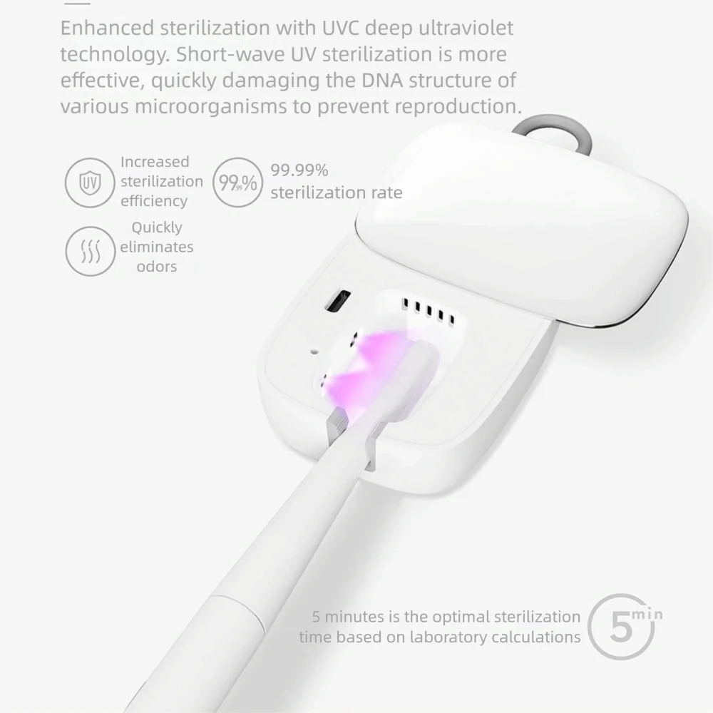 건조 소독 칫솔 상자 걸이용 끈 포함 UV 칫솔 소독기 다기능 USB 충전
