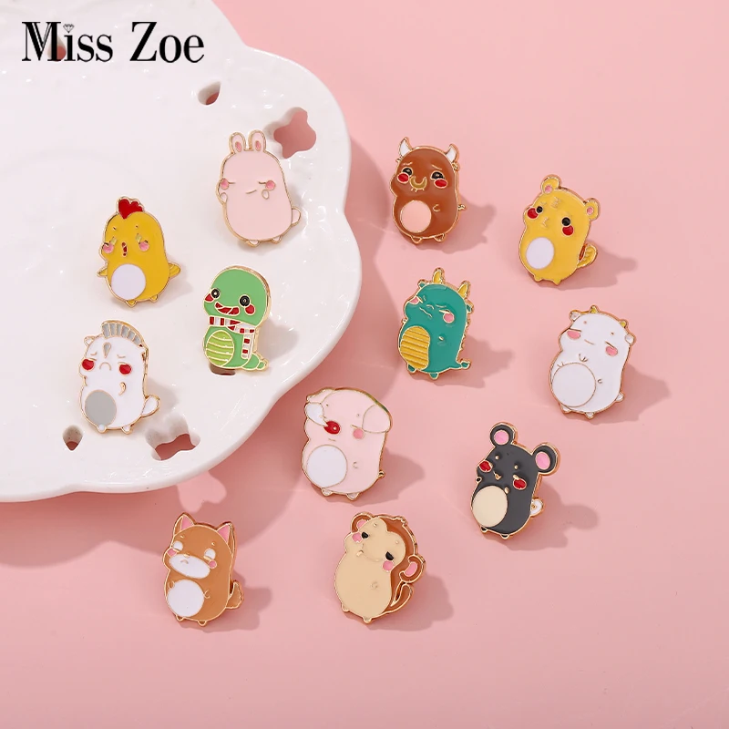 Chinese Zodiac Signs | 12 Chinese Signs | Brooches - 12 Enamel Pins  Brooches Lapel - Aliexpress