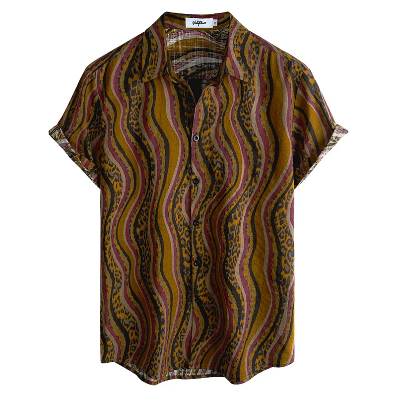 Camisas casuales hawaianas con estampado floral 3D para hombre, camisas de playa tropicales de manga corta con botones para hombre, camisas de manga masculina
