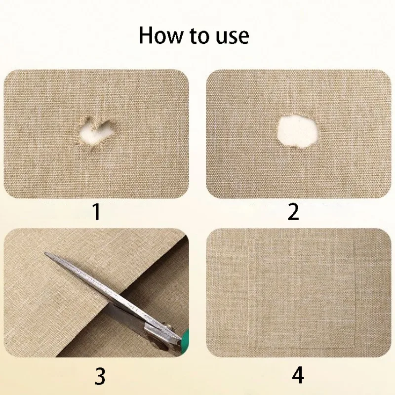 Linen Repair Patch Self Adhesive Linen Fabric Adhesive Durable Linen Cloth for Sofa Furniture Car Seats Office Chairs Boxes Handicraft Handmade DIY