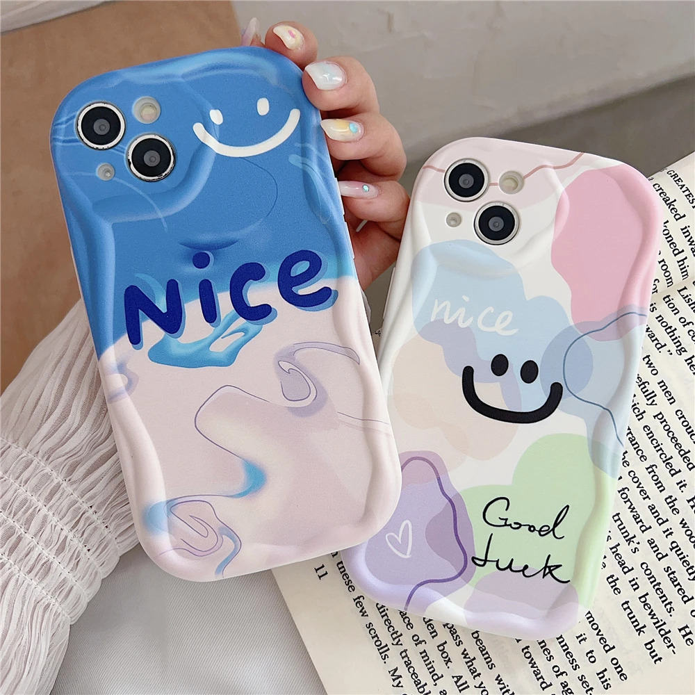 Creative Irregular Wavy Edge Cartoon Graffiti Phone Case
